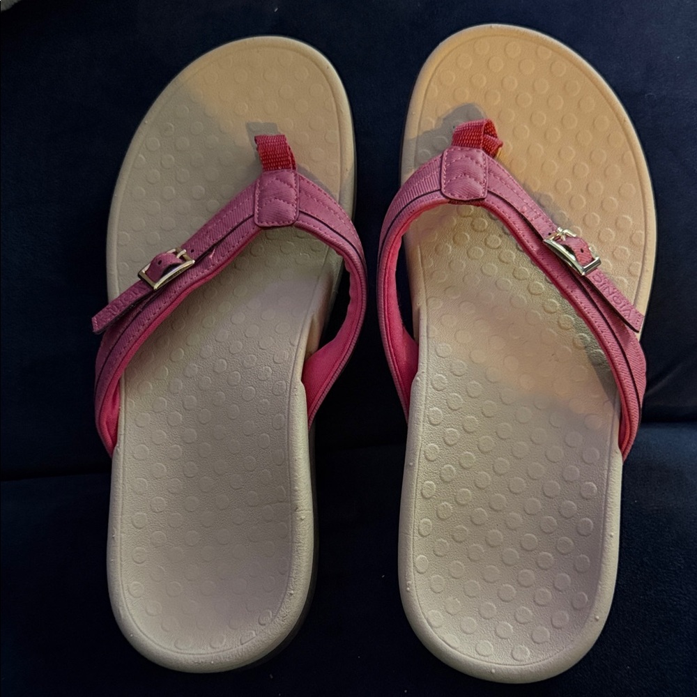 Vionic Pink and Cream Women's Sandals